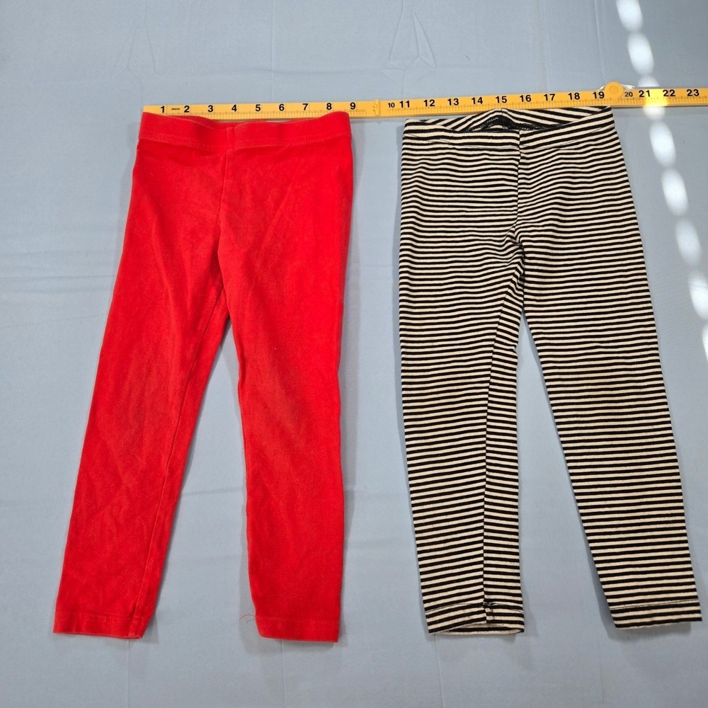 Toddler Girls Leggings Lot 4T 5T Carter's Old Navy Garanimals Red Black Striped